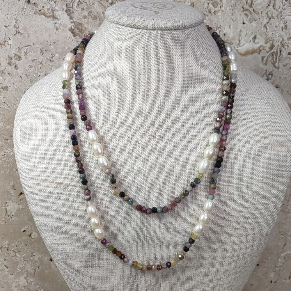 Artisan Crafted Pearl & Tourmaline Necklace